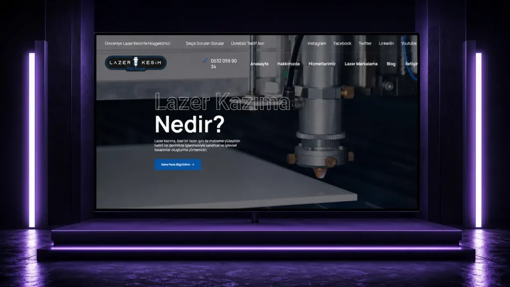 Ümraniye Lazer Kesim web sitesi tasarımı